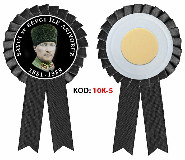 10 Kasım Atatürk'ü Anma Günü Saten Yaka Kokartı - Atatürk Haftası
