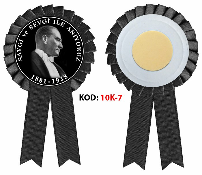10 Kasım Atatürk'ü Anma Günü Saten Yaka Kokartı - Atatürk Haftası