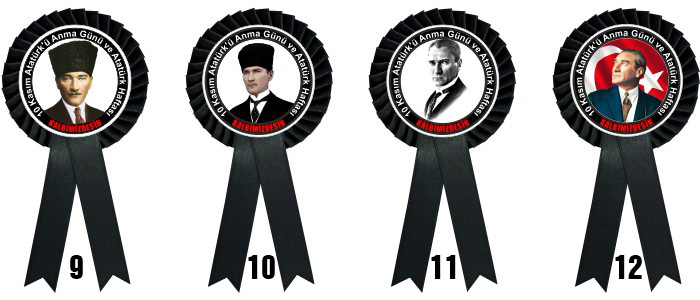 10 Kasım Atatürk'ü Anma Günü Saten Yaka Kokartı - Atatürk Haftası