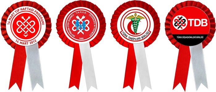 14 Mart Tıp Bayramı ve Tıp haftası Saten Yaka Kokartı