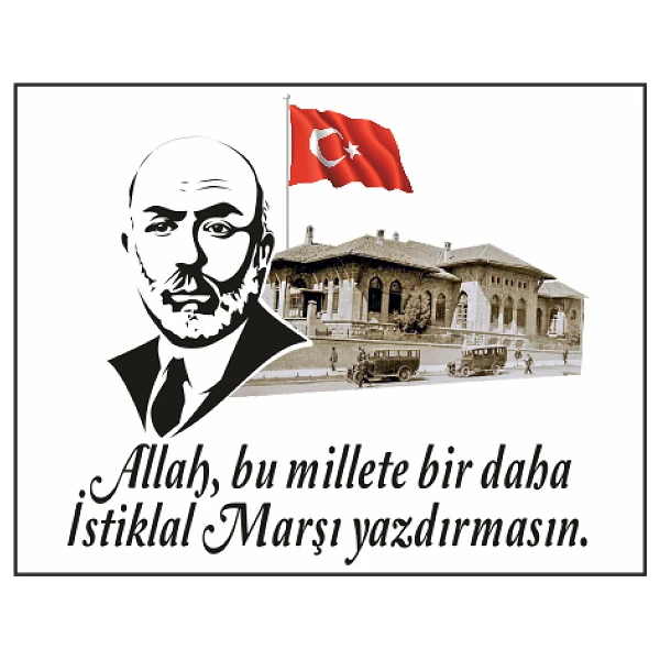 12 Mart İstiklal Marşı'nın Kabulü ve Mehmet Akif Ersoy'u Anma Saten Yaka Kokartı