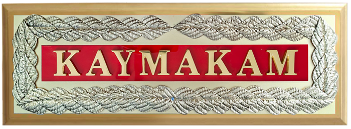 Kaymakam Makam Odası Kapı Tabelası ve Kapı Levhaları