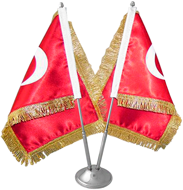 İkili Krom-Nikel Masa Bayrak Direği - 2'li
