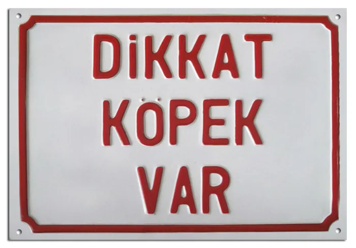 Dikkat Köpek Var Levhası Uyarı Levhası