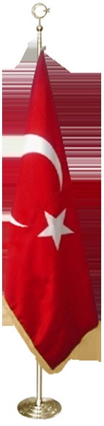 Saçaklı Saten Makam Türk Bayrağı 100x150 cm - Püsküllü Bayrak