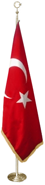 Saçaklı Saten Makam Türk Bayrağı 100x150 cm - Püsküllü Bayrak