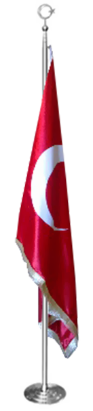 Saçaklı Saten Makam Türk Bayrağı 100x150 cm - Püsküllü Bayrak