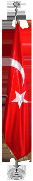 Saçaklı Saten Makam Türk Bayrağı 100x150 cm - Püsküllü Bayrak