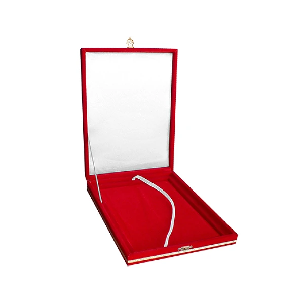 12x16 cm Ahşap Plaket Plaket Kutusu - Kadife Kutu