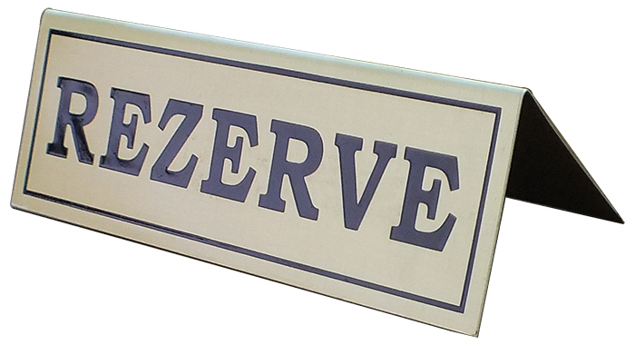 R04 - Pirinç Masa Üstü Rezerve Yazısı