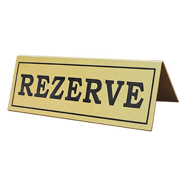 R04 - Pirinç Masa Üstü Rezerve Yazısı