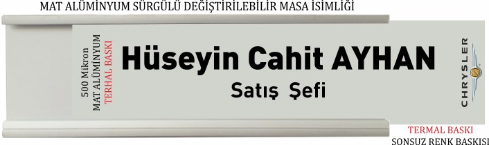 Sürgülü Masa İsimliği Parlak Alüminyum AL13