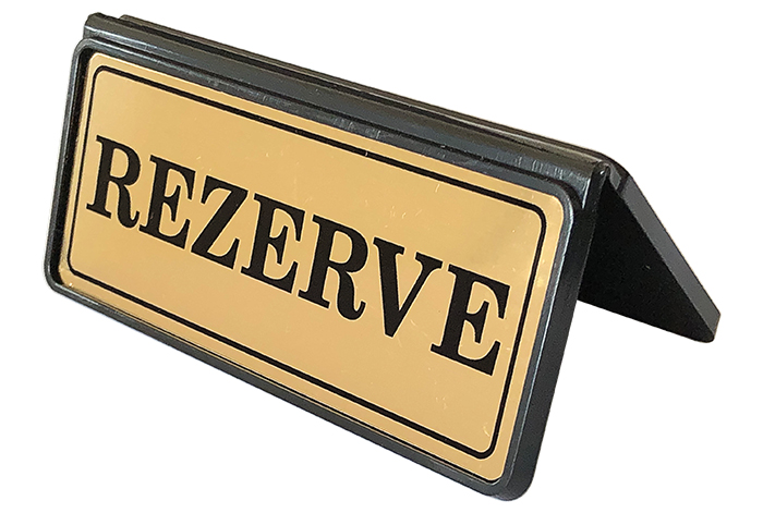 R05 - Plastik Rezerve Yazısı ve Altlığı - EKONOMİK MASA REZERVE YAZISI