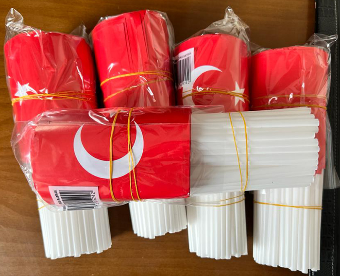 TC4 Sopalı Kağıt Türk Bayrağı - Küçük Boy