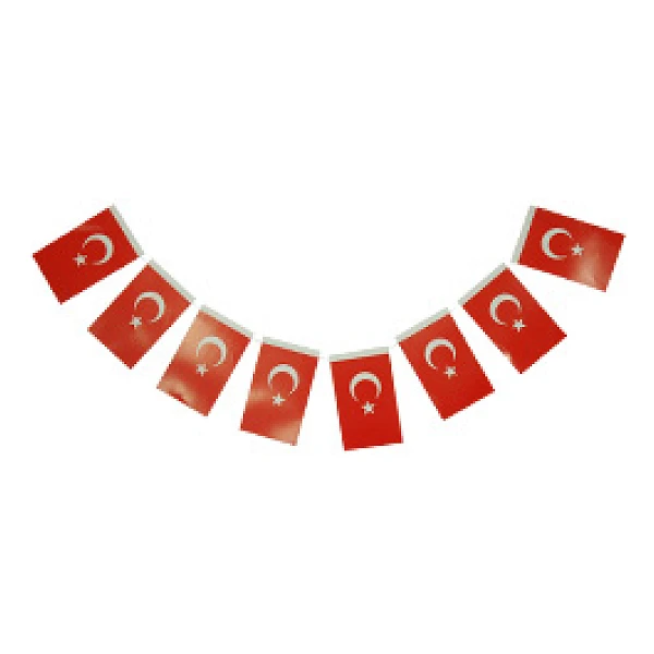 TC6 Büyük Boy Kağıt İpli Türk Bayrağı