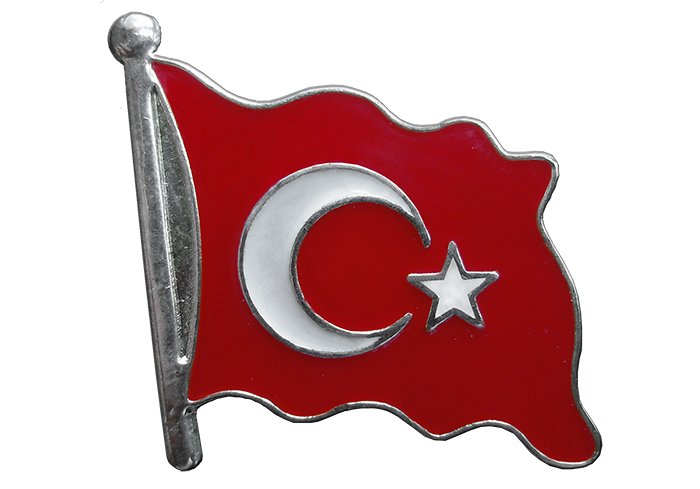 TBR5 Dalgalı Türk Bayrağı Rozeti Kaliteli