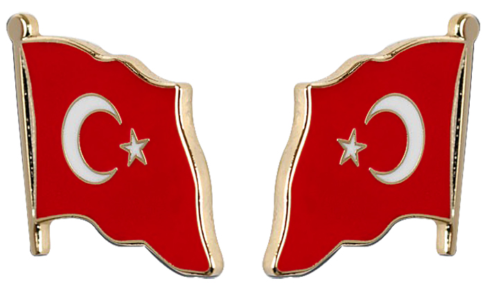 TBR5 Dalgalı Türk Bayrağı Rozeti Kaliteli