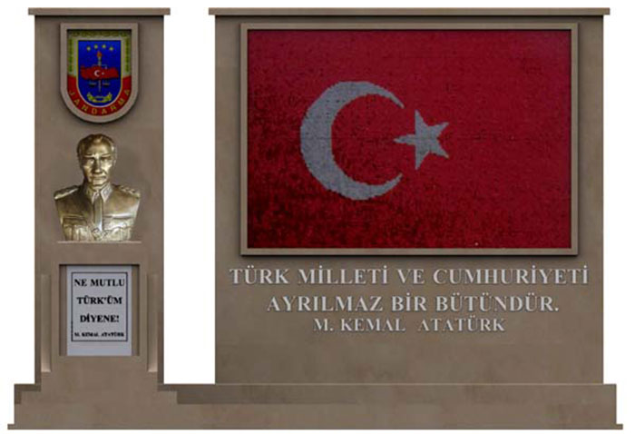 80 cm FRP Fiberglass Maraşal Atatürk Büstü