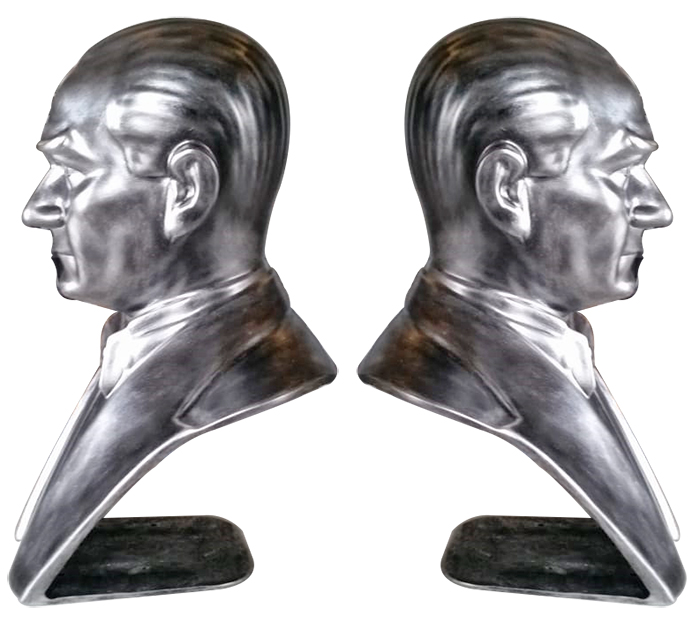 80 cm FRP Fiberglass Papyonlu Atatürk Büstü - Arkası Açık