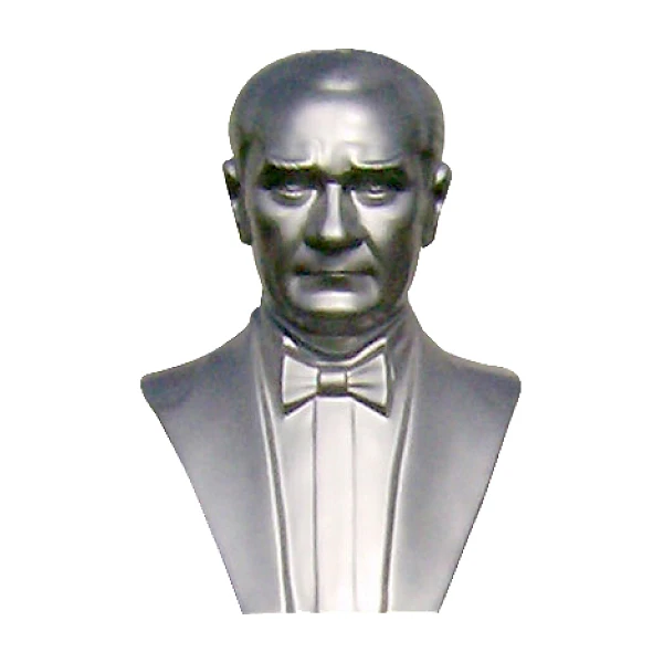80 cm FRP Fiberglass Papyonlu Atatürk Büstü - Arkası Açık