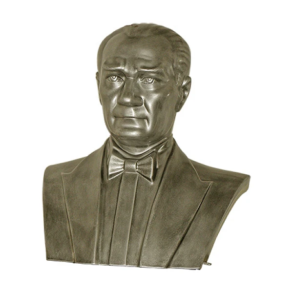 80 cm FRP Fiberglass Papyonlu Atatürk Büstü - Arkası Kapalı