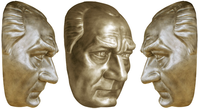 80 cm FRP Fiberglass Atatürk Maskı