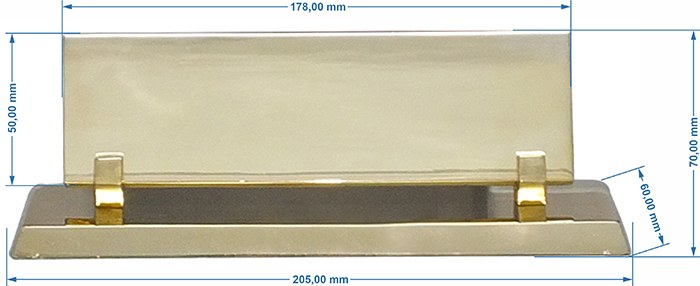 PM13 Lama Döküm Tabanlı Pirinç Masa İsimliği