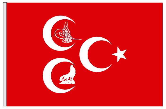 3 Hilal Kırmızı Zeminli Bayrak - ÖZEL İMALAT
