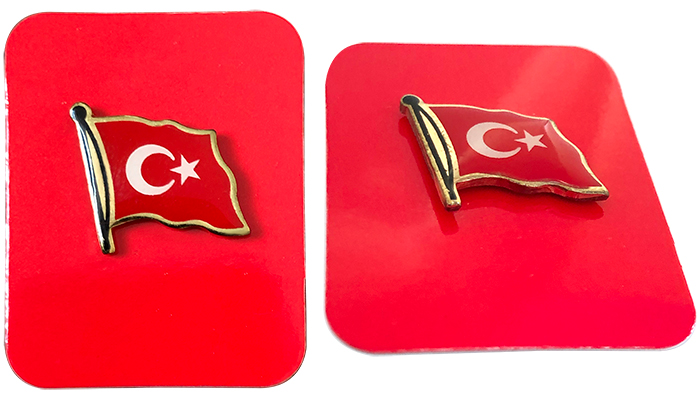 TBR8 Dalgalı Türk Bayrağı Rozeti - EKONOMİK UCUZ ROZET