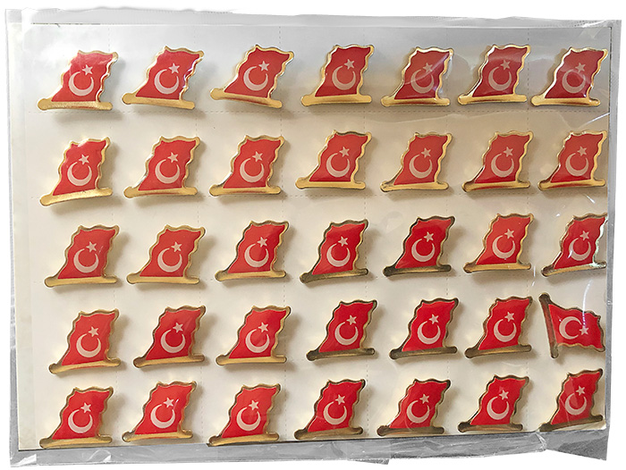 TBR8 Dalgalı Türk Bayrağı Rozeti - EKONOMİK UCUZ ROZET