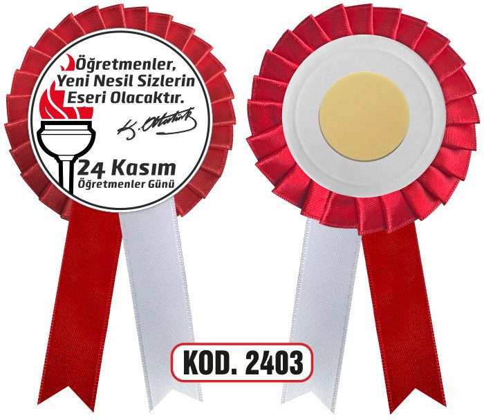 24 KASIM ÖĞRETMENLER GÜNÜ KOKARTI - SATEN YAKA KOKARTI