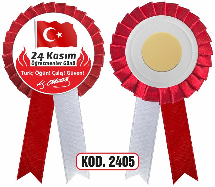 24 KASIM ÖĞRETMENLER GÜNÜ KOKARTI - SATEN YAKA KOKARTI
