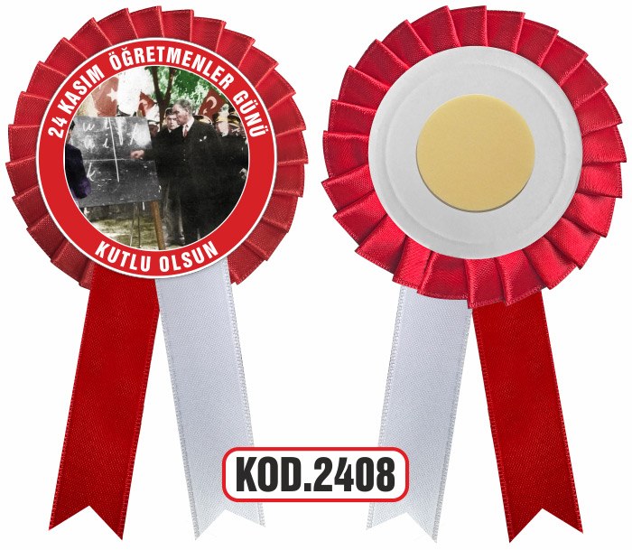 24 KASIM ÖĞRETMENLER GÜNÜ KOKARTI - SATEN YAKA KOKARTI
