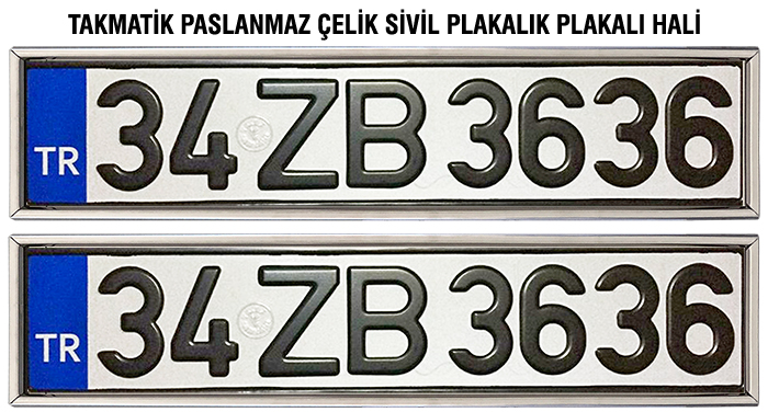 Takmatik Makam Aracı Kabartmalı Resmi Plaka Arka Aparatı