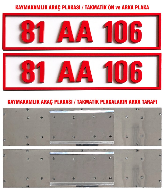 Kaymakam Takmatik Makam Araç Plakası - Kaymakamlık Plakası