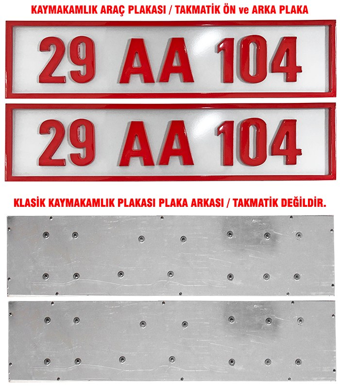 Kaymakam Takmatik Makam Araç Plakası - Kaymakamlık Plakası