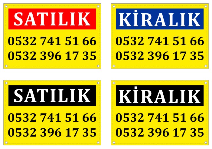 GAYRİMENKUL SATILIK ve KİRALIK AFİŞLERİ - EMLAK ve EMLAKÇI AFİŞLERİ