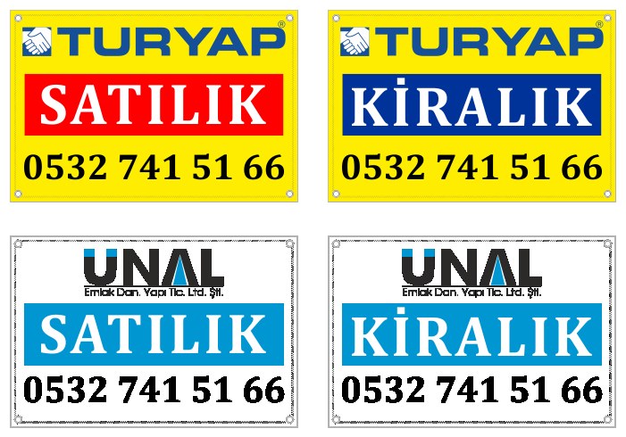 GAYRİMENKUL SATILIK ve KİRALIK AFİŞLERİ - EMLAK ve EMLAKÇI AFİŞLERİ