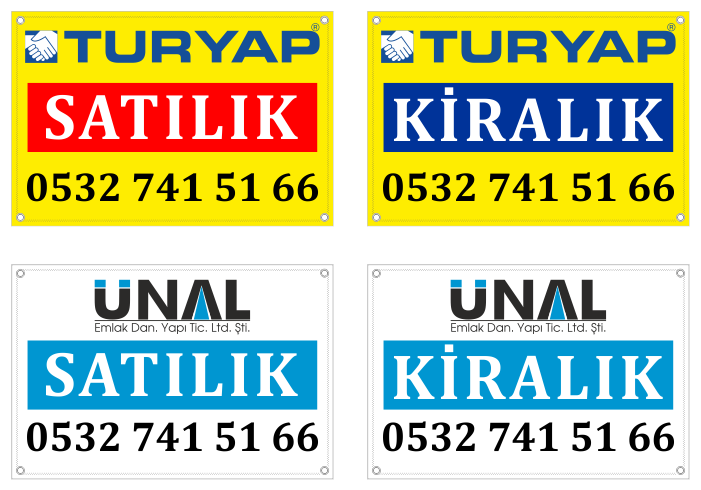 GAYRİMENKUL SATILIK ve KİRALIK AFİŞLERİ - EMLAK ve EMLAKÇI AFİŞLERİ