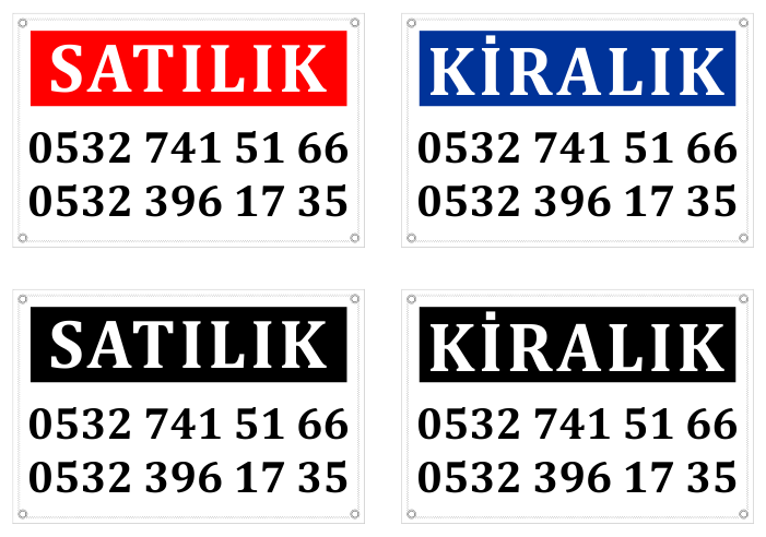 GAYRİMENKUL SATILIK ve KİRALIK AFİŞLERİ - EMLAK ve EMLAKÇI AFİŞLERİ