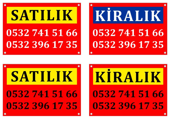 GAYRİMENKUL SATILIK ve KİRALIK AFİŞLERİ - EMLAK ve EMLAKÇI AFİŞLERİ
