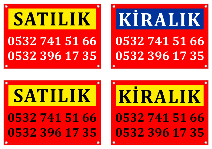 GAYRİMENKUL SATILIK ve KİRALIK AFİŞLERİ - EMLAK ve EMLAKÇI AFİŞLERİ