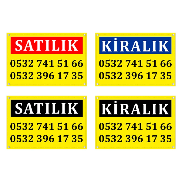 GAYRİMENKUL SATILIK ve KİRALIK AFİŞLERİ - EMLAK ve EMLAKÇI AFİŞLERİ