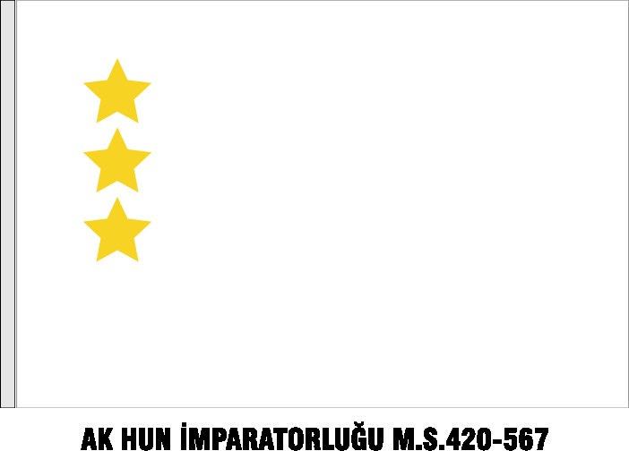 Ak Hun İmparatorluğu Bayrağı - Sancağı - ORİJİNAL