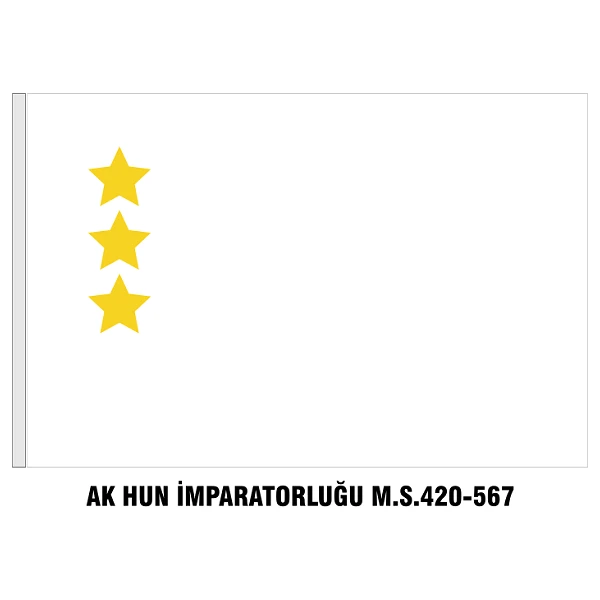 Ak Hun İmparatorluğu Bayrağı - Sancağı - ORİJİNAL